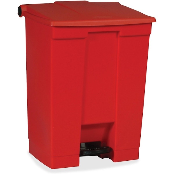 Step-On Wastebasket, 18Gal, 19-3/4"x16-1/8"x26-1/2", Red